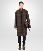 Bottega Veneta® Nero New Bronze Double Check Shetland Wool Coat Bottega Veneta® Nero New Bronze Double Check Shetland Wool Coat