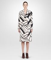 Bottega Veneta® PALE NERO CREPE WOOL PRINTED COAT Bottega Veneta® PALE NERO CREPE WOOL PRINTED COAT