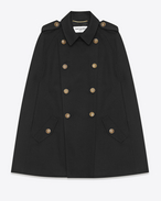 CABAN Cape in Black Wool Crêpe