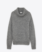 Dolcevita oversized GRUNGE grigio melange in mohair, nylon e lana