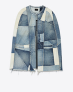 Patchwork Cape in Vintage Medium Blue Used Denim
