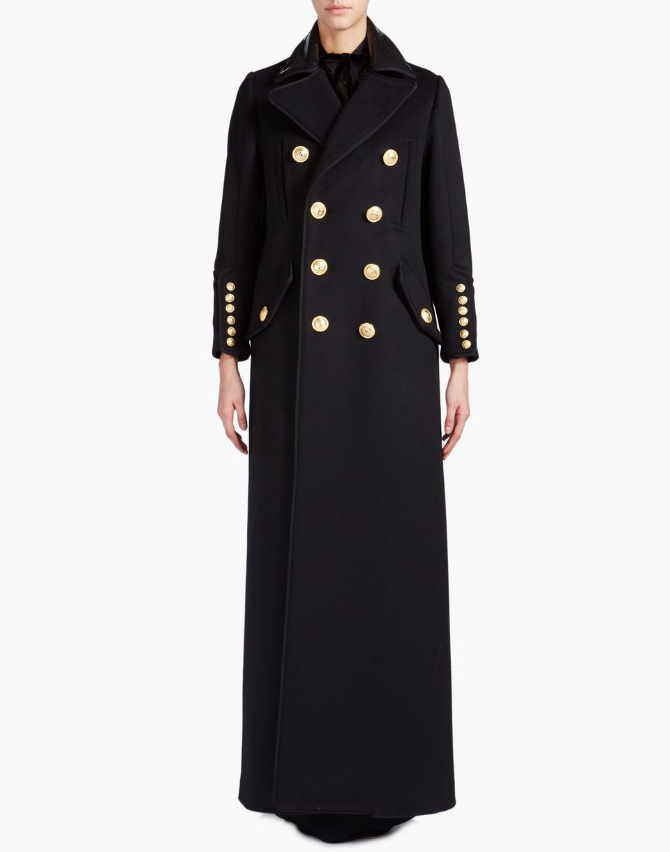 Dsquared2 Military Double Breast Long Coat Black Coats for Women