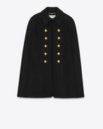 Short Caban Cape in Black Felted Wool