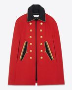 Mantella officier caban rossa in lana