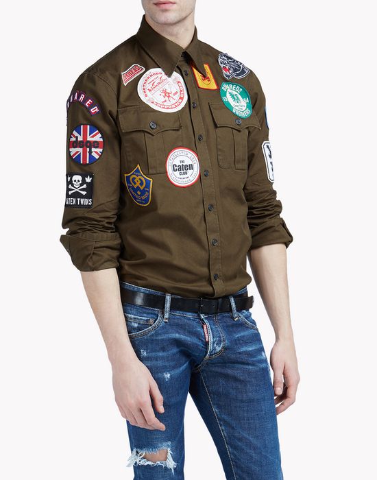 military shirt with patches