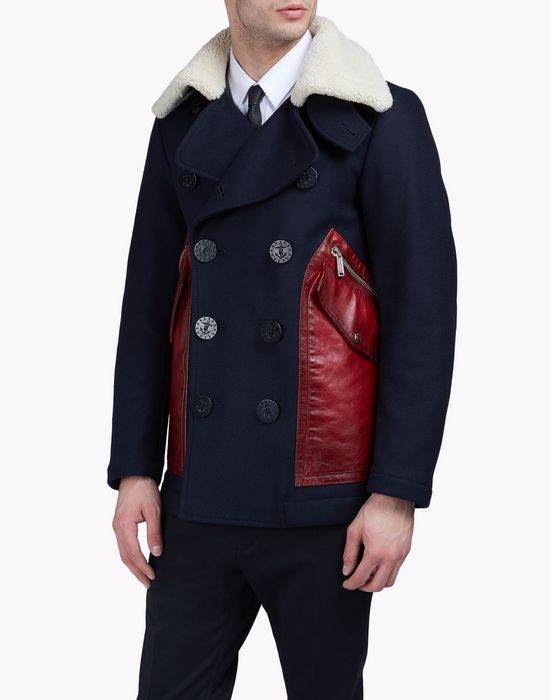 patch pocket wool felt peacoat coats & jackets Man Dsquared2