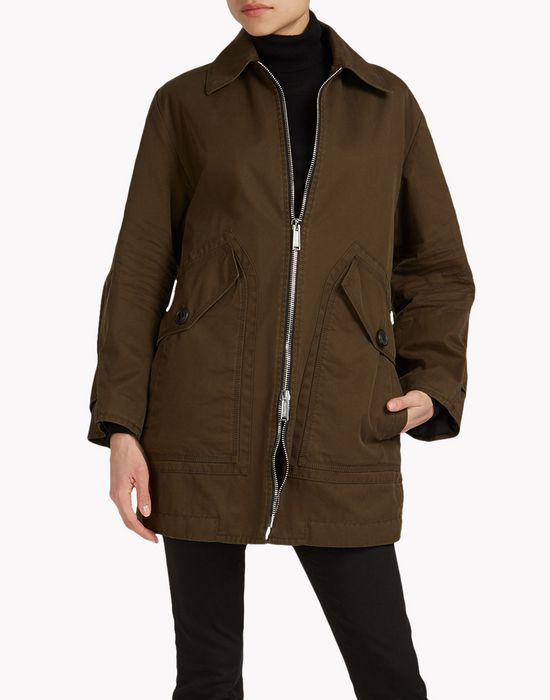 oversize patch pocket coat coats & jackets Woman Dsquared2