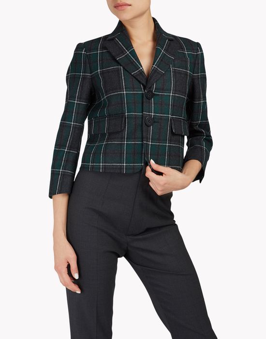 flannel check blazer coats & jackets Woman Dsquared2