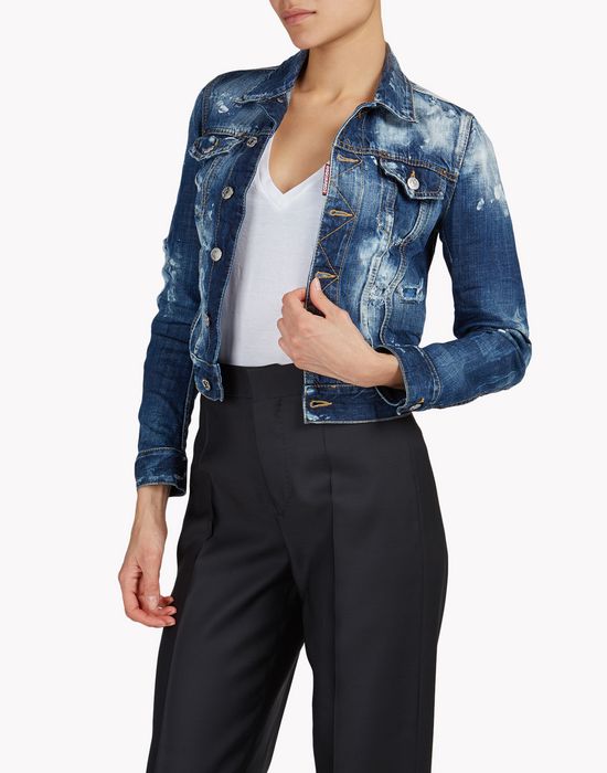 denim jacket coats & jackets Woman Dsquared2