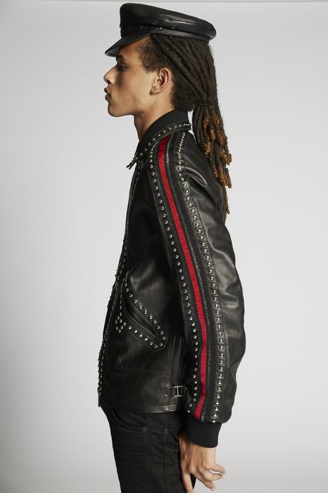 studded leather jacket coats & jackets Man Dsquared2