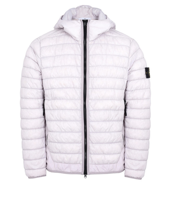 stone island garment dyed micro yarn hooded down jacket