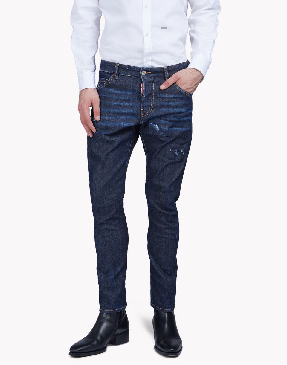 Dsquared2 Sexy Twist Jeans Blue - 5 Pockets for Men | Official Store
