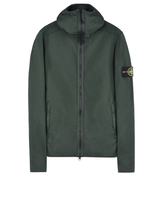 stone island zip hoodie black