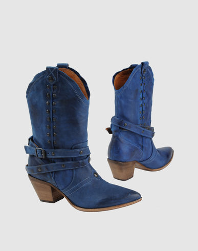 MOMA Women - Footwear - Ankle boots MOMA on YOOX  :  blue fashion leather cowgirl