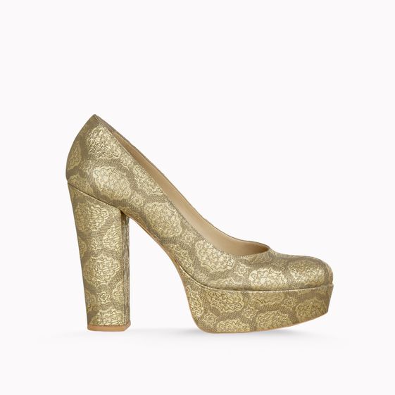 Stella McCartney, Escarpins Bailey brocart. Talon 12,5 cm
