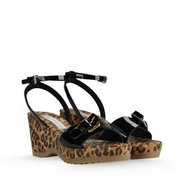 STELLA McCARTNEY, Sandals, Linda Patent and Leopard Print Sandals 