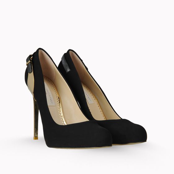 Stella McCartney, Ankle boots Alden con tacco a stiletto in metallo dorato 