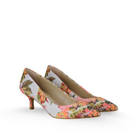 Stella McCartney, Pumps Gwen mit 50mm Absatz mit Blumenjacquard