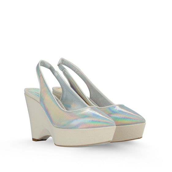 Stella McCartney, Zeppe Nathalie in Tela con Ologramma, 100 mm