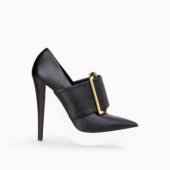 Stella McCartney, Décolletés Nere Joan in Nappa Sintetica con Fibbia 135 mm