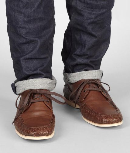 BOTTEGA VENETA - Intrecciato Calf Boat Shoe