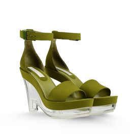 STELLA McCARTNEY, Sandals, Valerie Faux Suede Plexi Wedges