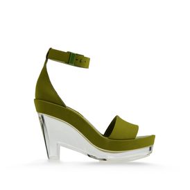 STELLA McCARTNEY, Sandals, Valerie Faux Suede Plexi Wedges