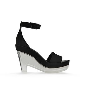 STELLA McCARTNEY, Sandals, Valerie Faux Suede Plexi Wedges