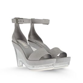 STELLA McCARTNEY, Sandals, Valerie Faux Suede Plexi Wedges