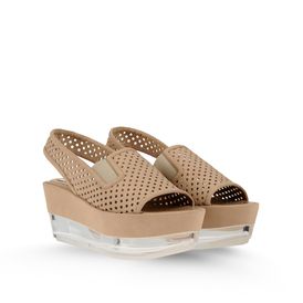 STELLA McCARTNEY, Wedges, Lindsey Perforated Faux Suede Plexi Wedges