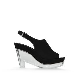 STELLA McCARTNEY, Sandals, Gloria Faux Suede Plexi Wedges