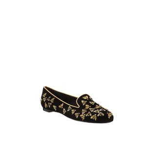 ALEXANDER MCQUEEN, Flats, Velvet Bee Embroidered Slipper
