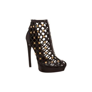 ALEXANDER MCQUEEN, High-heels, Studded Diamond Leather Cage Sandal