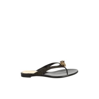 ALEXANDER MCQUEEN, Flats, Glitter Winged Punk Skull Flat Sandal