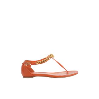 ALEXANDER MCQUEEN, Flats, T-Bar Skull Chain Flat Sandal
