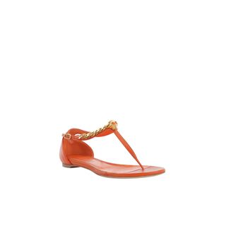 ALEXANDER MCQUEEN, Flats, T-Bar Skull Chain Flat Sandal