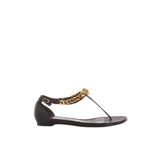 ALEXANDER MCQUEEN, Flats, T-Bar Skull Chain Flat Sandal