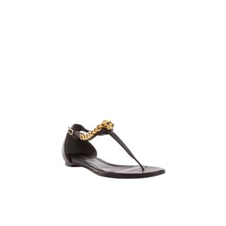 ALEXANDER MCQUEEN, Flats, T-Bar Skull Chain Flat Sandal