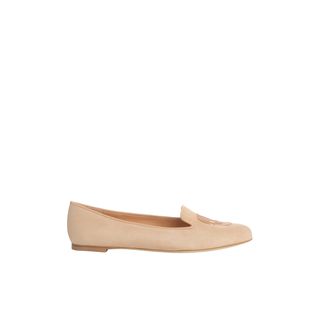 ALEXANDER MCQUEEN, Flats, Sequin Skull Suede Slippers