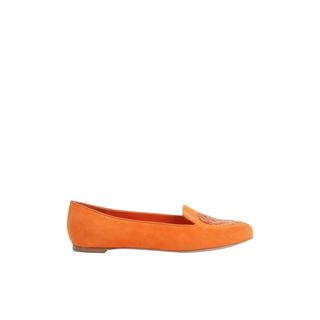 ALEXANDER MCQUEEN, Flats, Sequin Skull Suede Slippers
