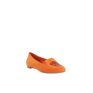 ALEXANDER MCQUEEN, Flats, Sequin Skull Suede Slippers
