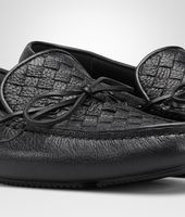 Bottega Veneta® Nero Intrecciato Cervo Moccasin Bottega Veneta® Nero Intrecciato Cervo Moccasin