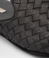 Bottega Veneta® Nero Intrecciato Foulard Calf Slipper Bottega Veneta® Nero Intrecciato Foulard Calf Slipper