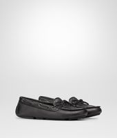 Bottega Veneta® Nero Intrecciato Washed Cervo Moccasin Bottega Veneta® Nero Intrecciato Washed Cervo Moccasin