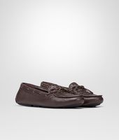 Bottega Veneta® Espresso Intrecciato Washed Cervo Moccasin Bottega Veneta® Espresso Intrecciato Washed Cervo Moccasin