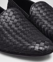 Bottega Veneta® Nero Intrecciato Foulard Calf Outdoor Slipper Bottega Veneta® Nero Intrecciato Foulard Calf Outdoor Slipper