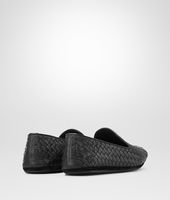 Bottega Veneta® Nero Intrecciato Foulard Calf Outdoor Slipper Bottega Veneta® Nero Intrecciato Foulard Calf Outdoor Slipper