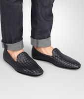 Bottega Veneta® Nero Intrecciato Foulard Calf Outdoor Slipper Bottega Veneta® Nero Intrecciato Foulard Calf Outdoor Slipper