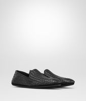 Bottega Veneta® Nero Intrecciato Foulard Calf Outdoor Slipper Bottega Veneta® Nero Intrecciato Foulard Calf Outdoor Slipper