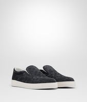 Bottega Veneta® Ardoise Intrecciato Suede Sneaker Bottega Veneta® Ardoise Intrecciato Suede Sneaker